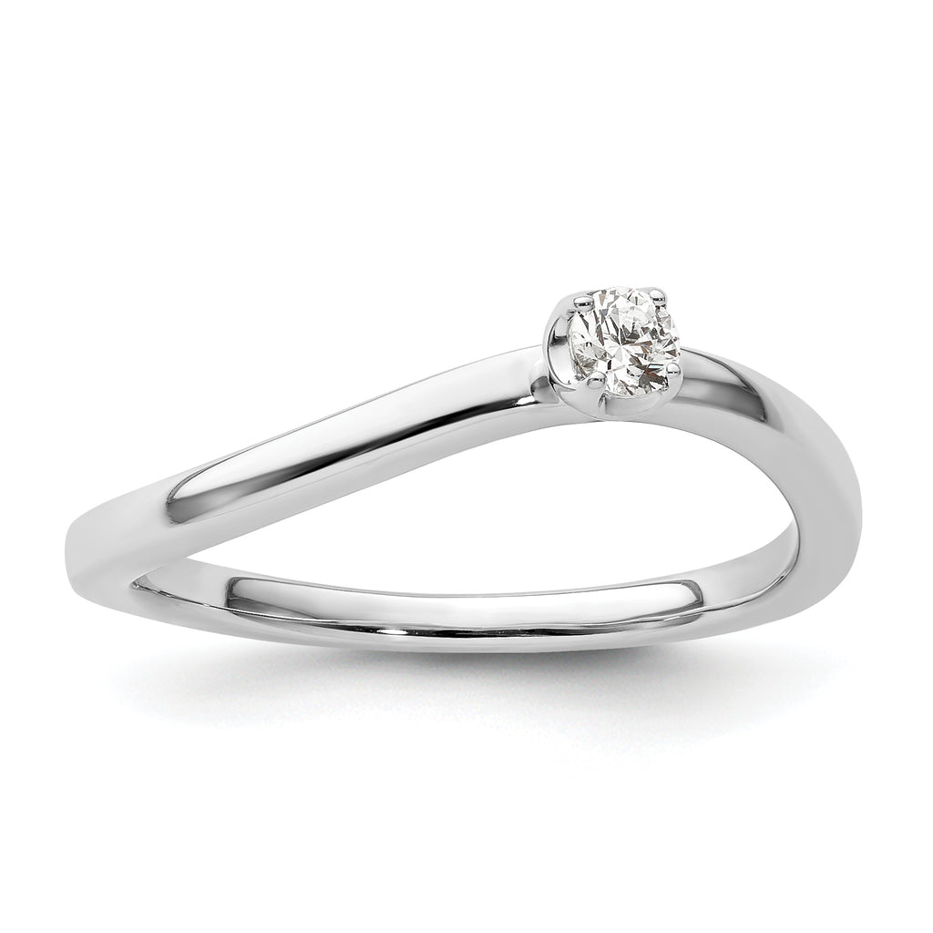 Two Promises 14k White Gold 1/10 carat Lab Grown Diamond VS/SI+ G+ Complete Promise Band
