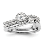 Two Promises 14k White Gold 1/2 carat Lab Grown Diamond VS/SI+ G+ Complete Halo Engagement Ring