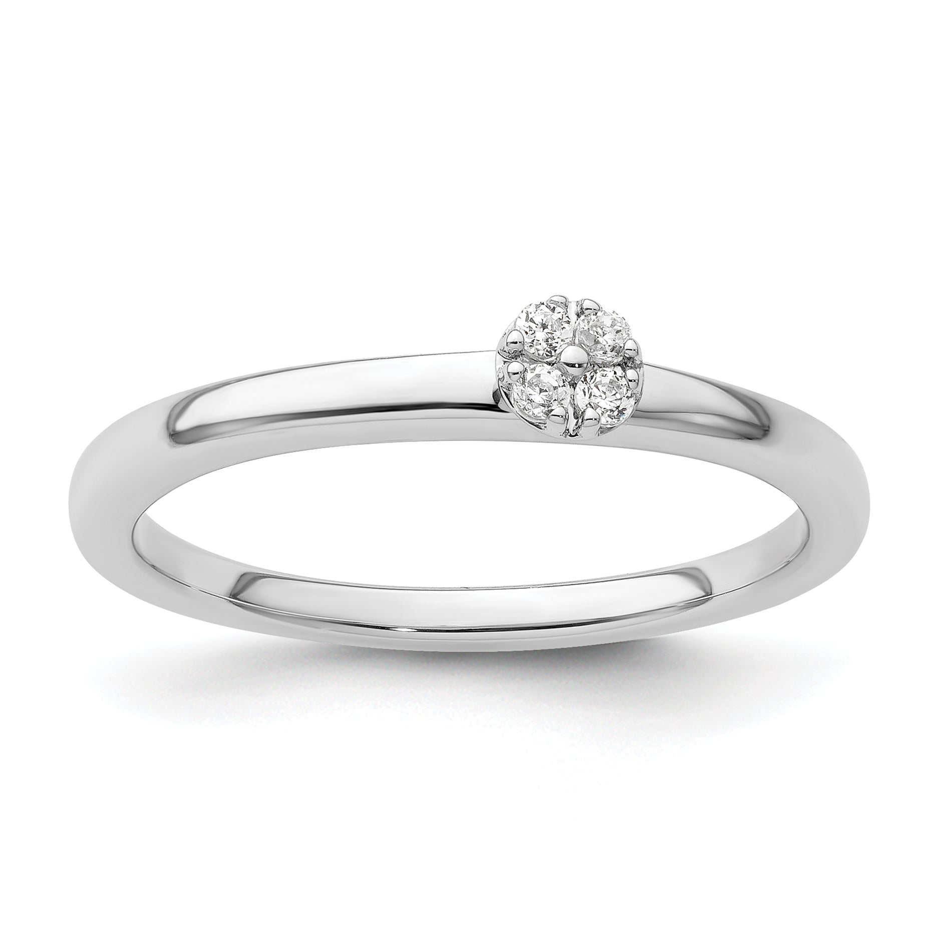 14K White Gold Lab Grown VS/SI+ G+ Dia Two Promises Comp Promise/Band Ring