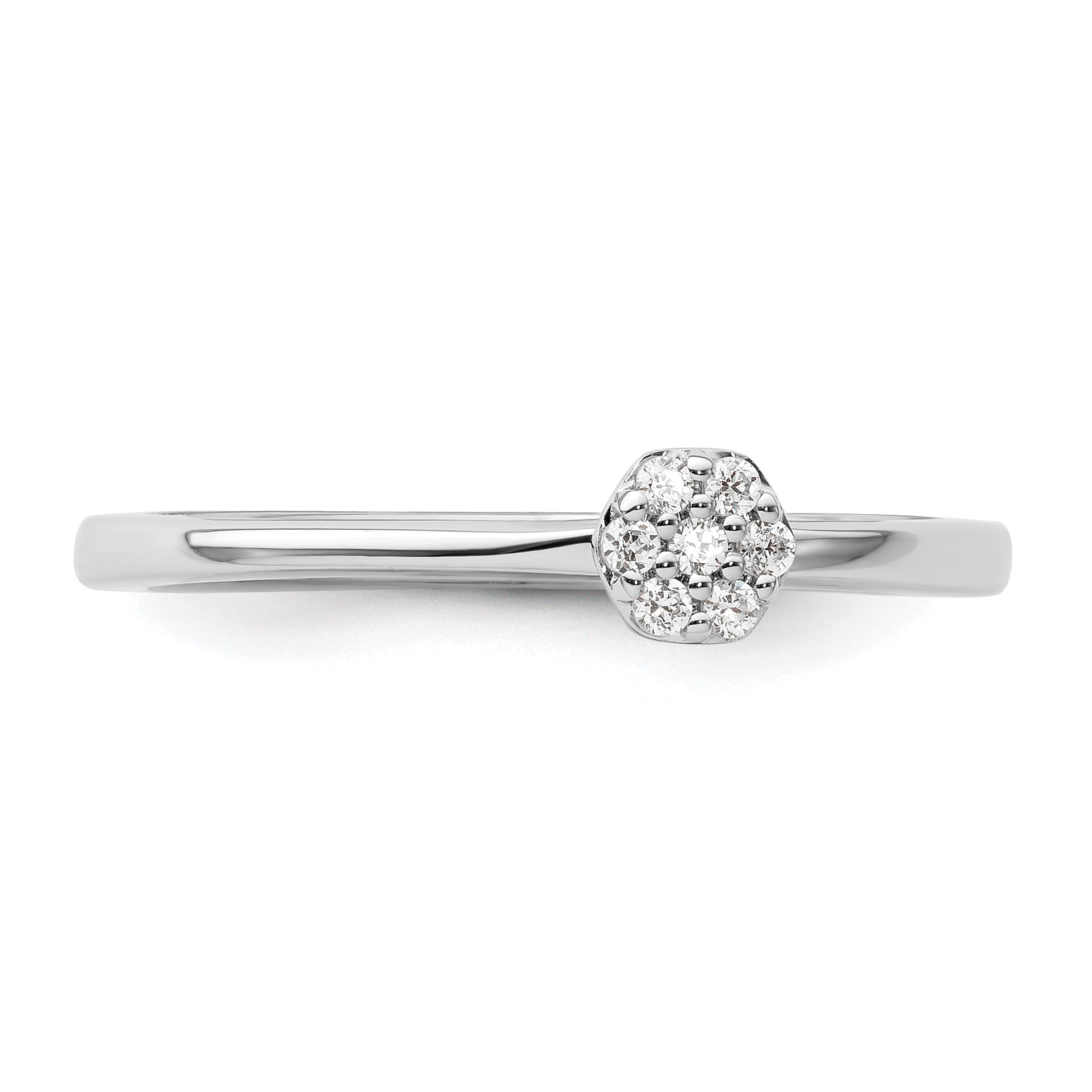 Two Promises 14k White Gold 1/15 carat Lab Grown Diamond VS/SI+ G+ Complete Promise Band