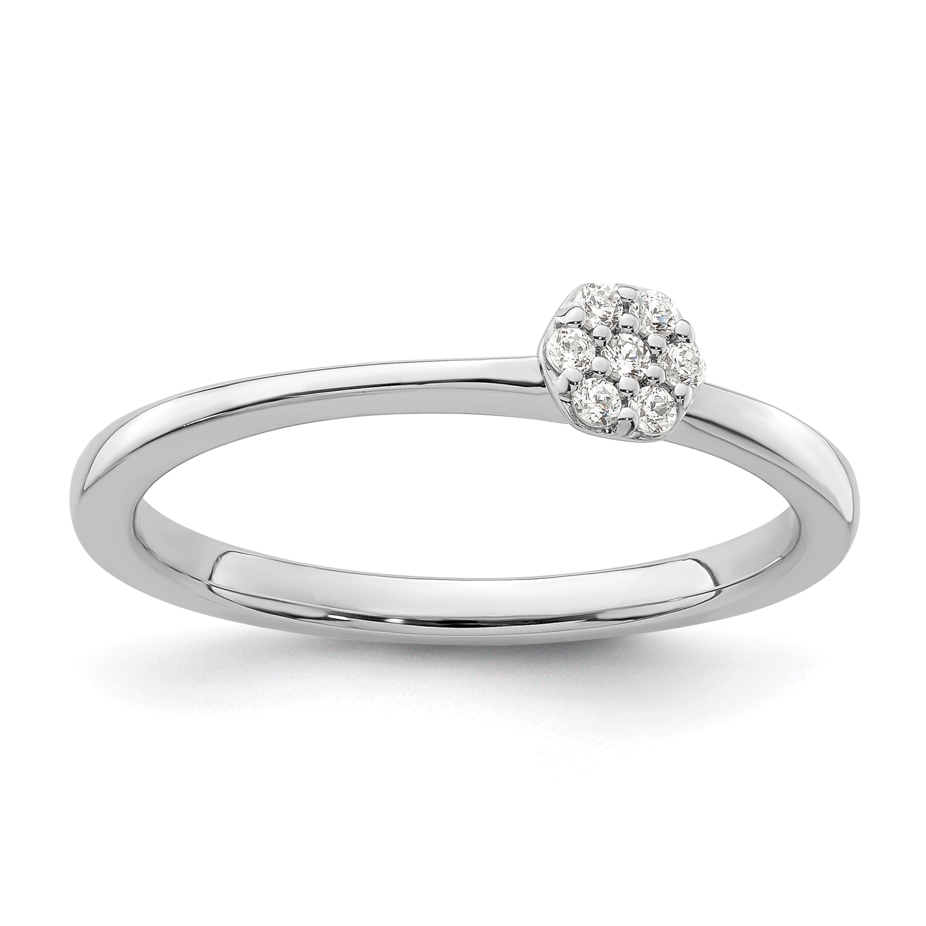 Two Promises 14k White Gold 1/15 carat Lab Grown Diamond VS/SI+ G+ Complete Promise Band Main image