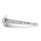 Two Promises 14k White Gold 5/8 carat Lab Grown Diamond VS/SI+ G+ Complete Petite Halo Engagement Ring