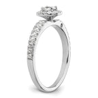 Two Promises 14k White Gold 5/8 carat Lab Grown Diamond VS/SI+ G+ Complete Petite Halo Engagement Ring