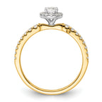 Two Promises 14k Two-tone 5/8 carat Lab Grown Diamond VS/SI+ G+ Complete Petite Halo Engagement Ring