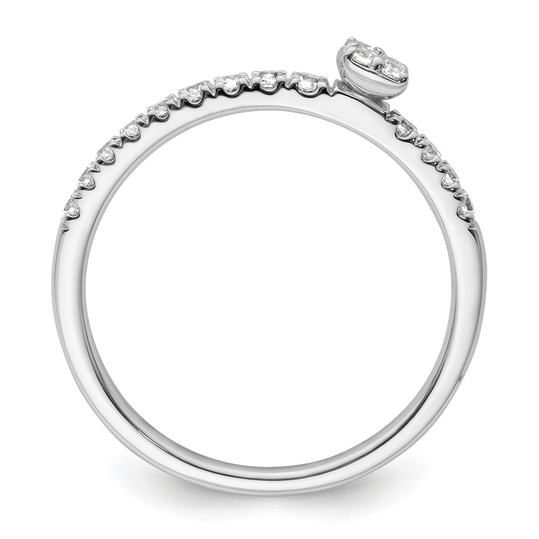 Two Promises 14k White Gold 1/4 carat Lab Grown Diamond VS/SI+ G+ Complete Promise Band