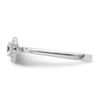 Two Promises 14k White Gold 3/8 carat Lab Grown Diamond VS/SI+ G+ Complete Petite Halo Engagement Ring