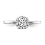 Two Promises 14k White Gold 3/8 carat Lab Grown Diamond VS/SI+ G+ Complete Petite Halo Engagement Ring