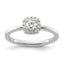 Two Promises 14k White Gold 3/8 carat Lab Grown Diamond VS/SI+ G+ Complete Petite Halo Engagement Ring