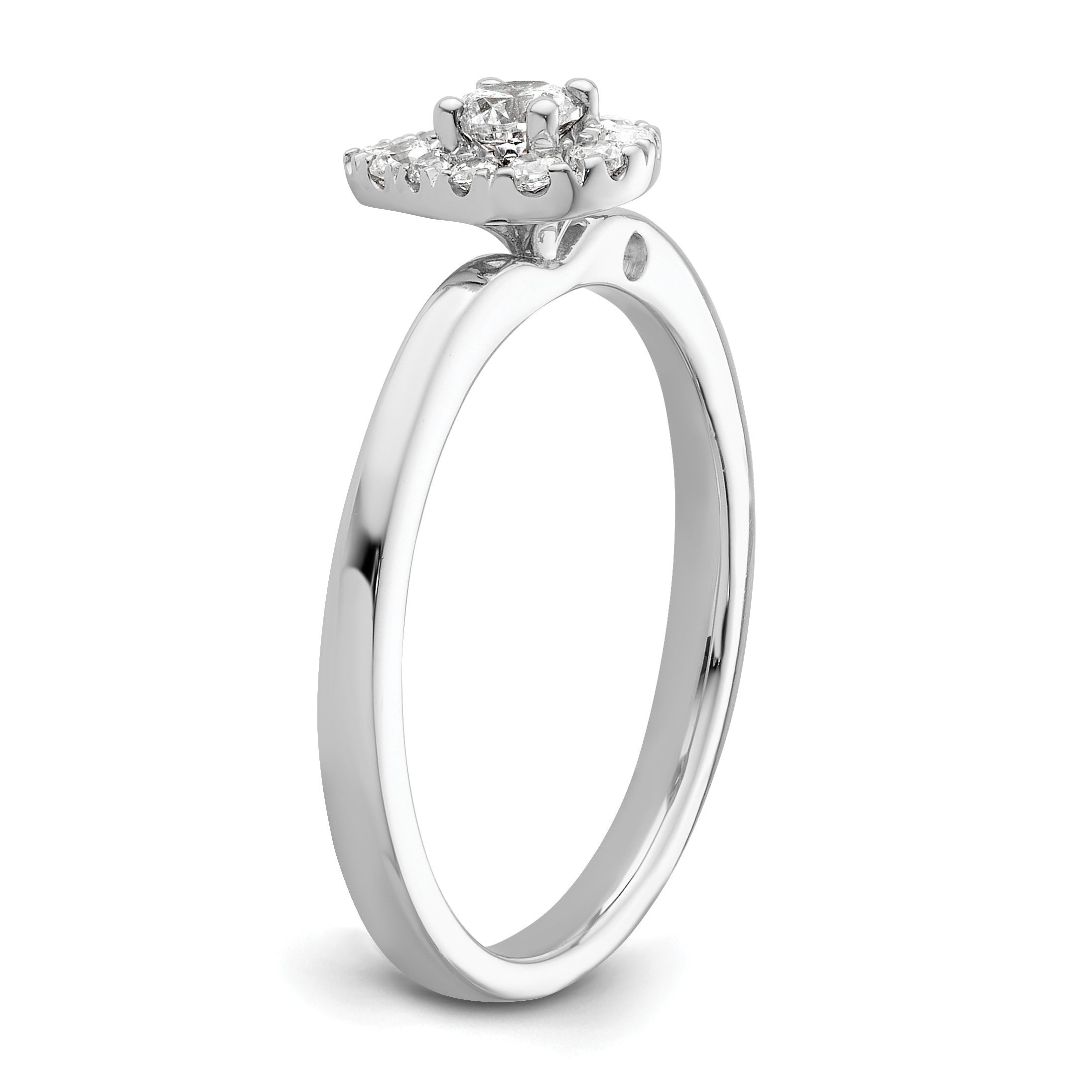Two Promises 14k White Gold 1/3 carat Lab Grown Diamond VS/SI+ G+ Complete Petite Halo Engagement Ring