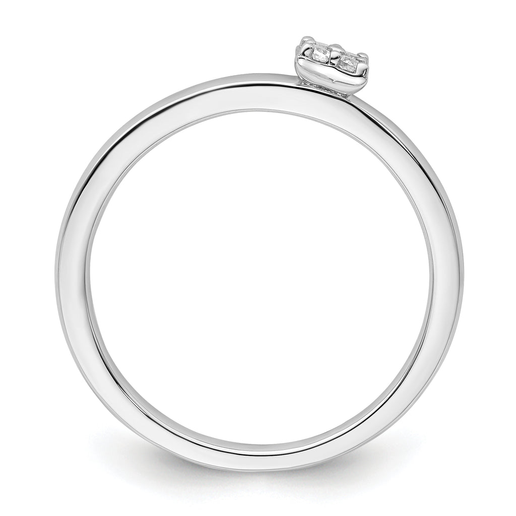 Two Promises 14k White Gold 1/20 carat Lab Grown Diamond VS/SI+ G+ Complete Promise Band
