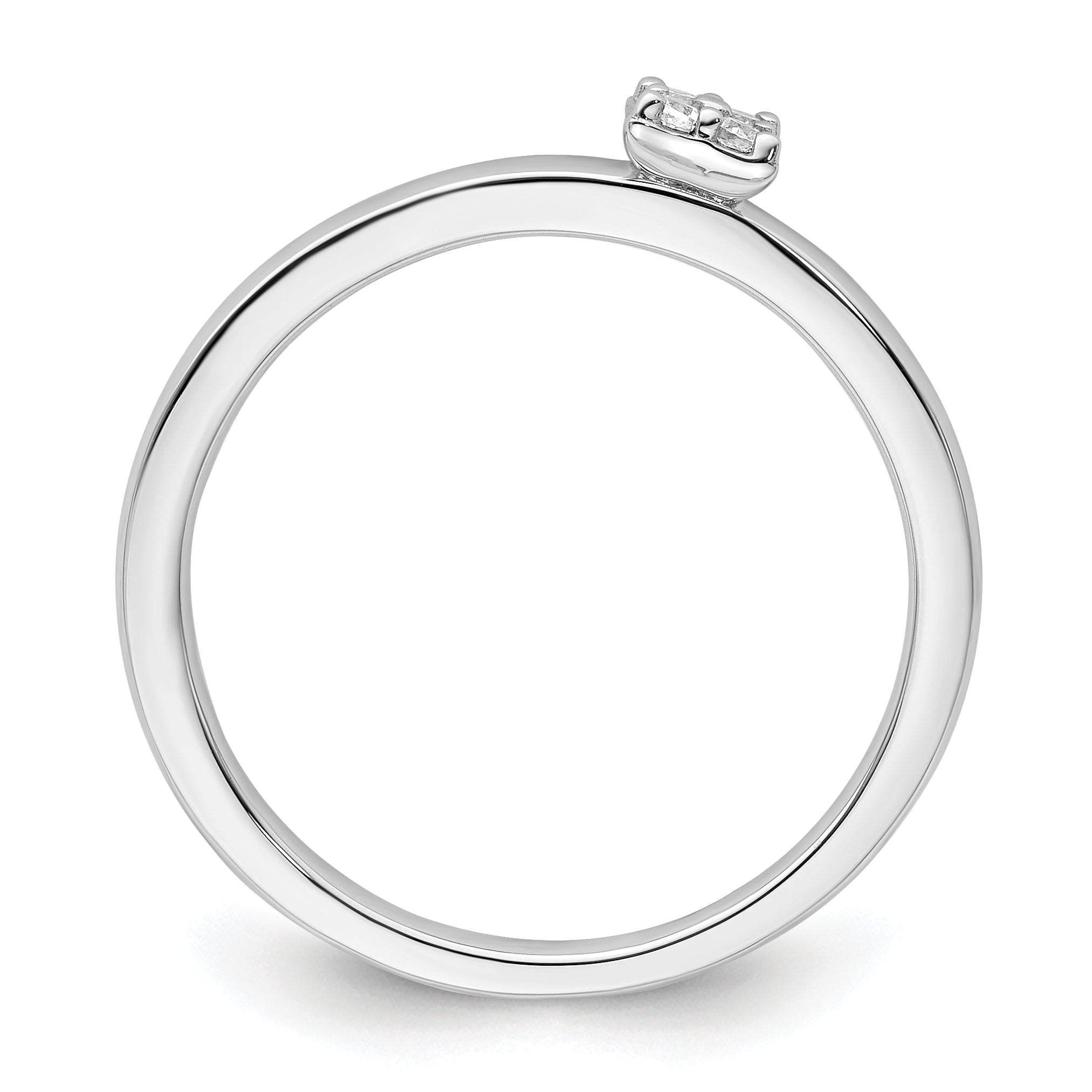 Two Promises 14k White Gold 1/20 carat Lab Grown Diamond VS/SI+ G+ Complete Promise Band