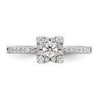 Two Promises 14k White Gold 3/8 carat Lab Grown Diamond VS/SI+ G+ Complete Halo Engagement Ring
