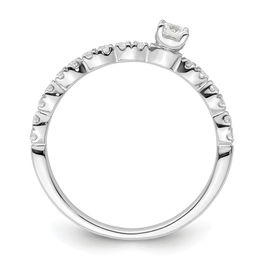 Two Promises 14k White Gold 3/8 carat Lab Grown Diamond VS/SI+ G+ Complete Promise Band