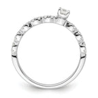 Two Promises 14k White Gold 3/8 carat Lab Grown Diamond VS/SI+ G+ Complete Promise Band