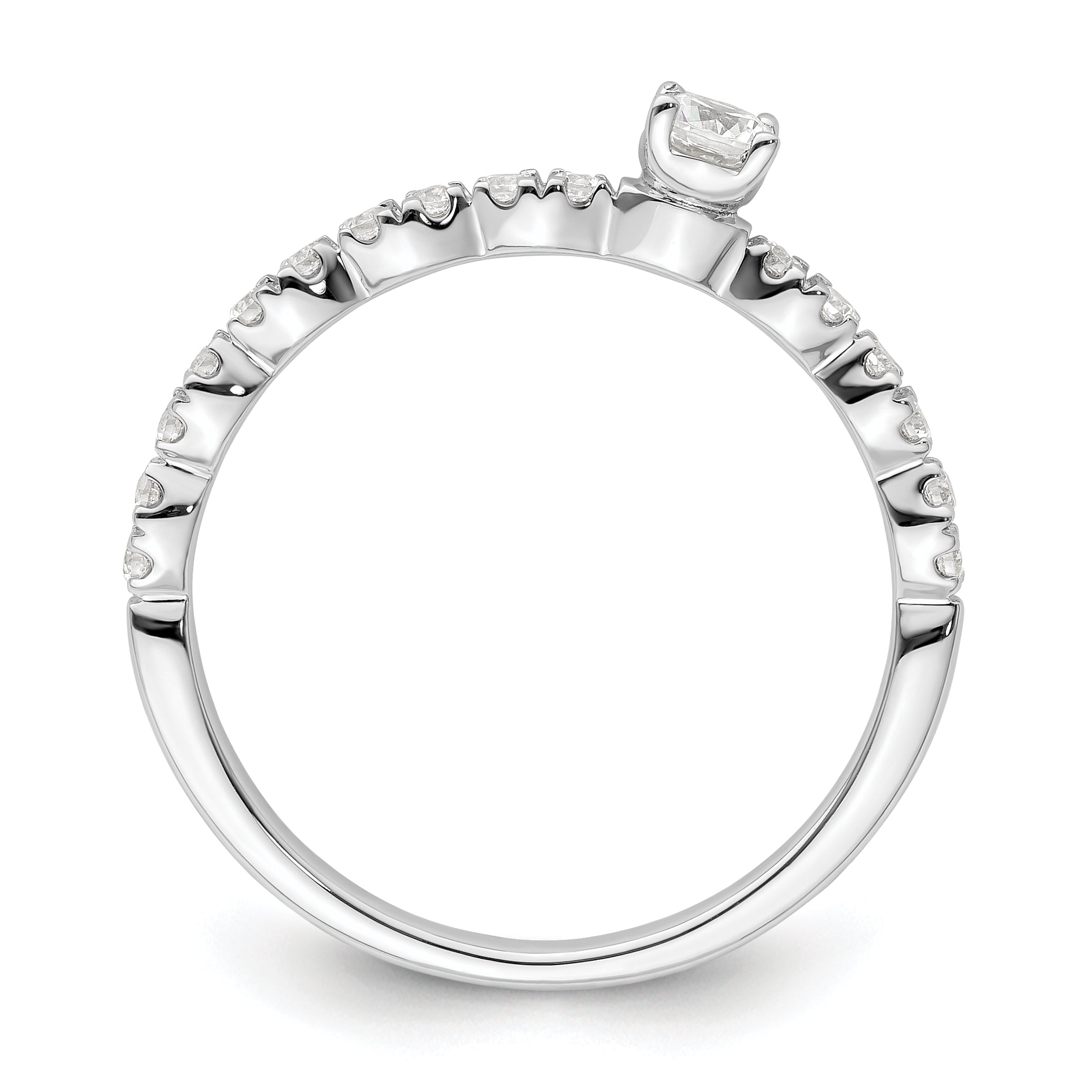 Two Promises 14k White Gold 3/8 carat Lab Grown Diamond VS/SI+ G+ Complete Promise Band