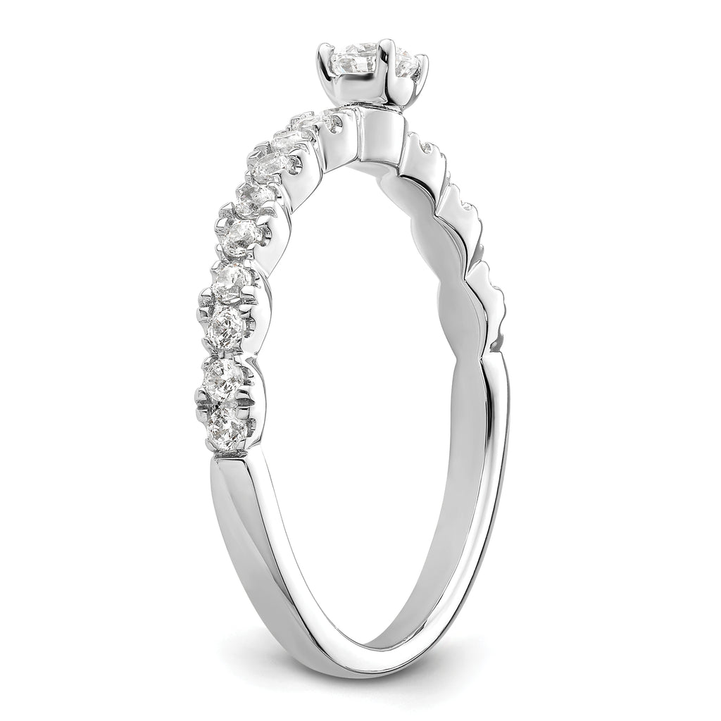 Two Promises 14k White Gold 3/8 carat Lab Grown Diamond VS/SI+ G+ Complete Promise Band