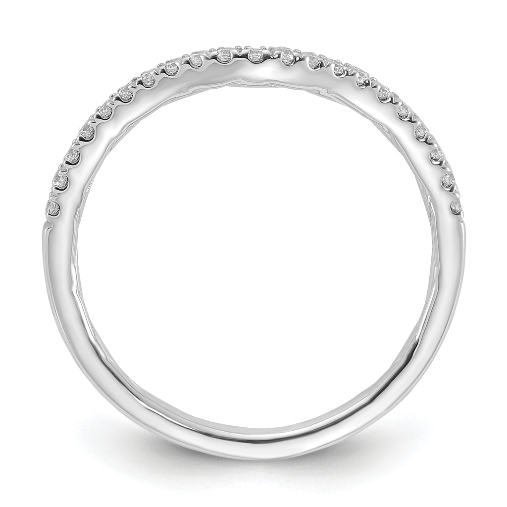 14k White Gold 1/6 carat Lab Grown Diamond VS+ F+ Complete Contoured Wedding Band