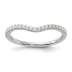 14k White Gold 1/6 carat Lab Grown Diamond VS+ F+ Complete Contoured Wedding Band