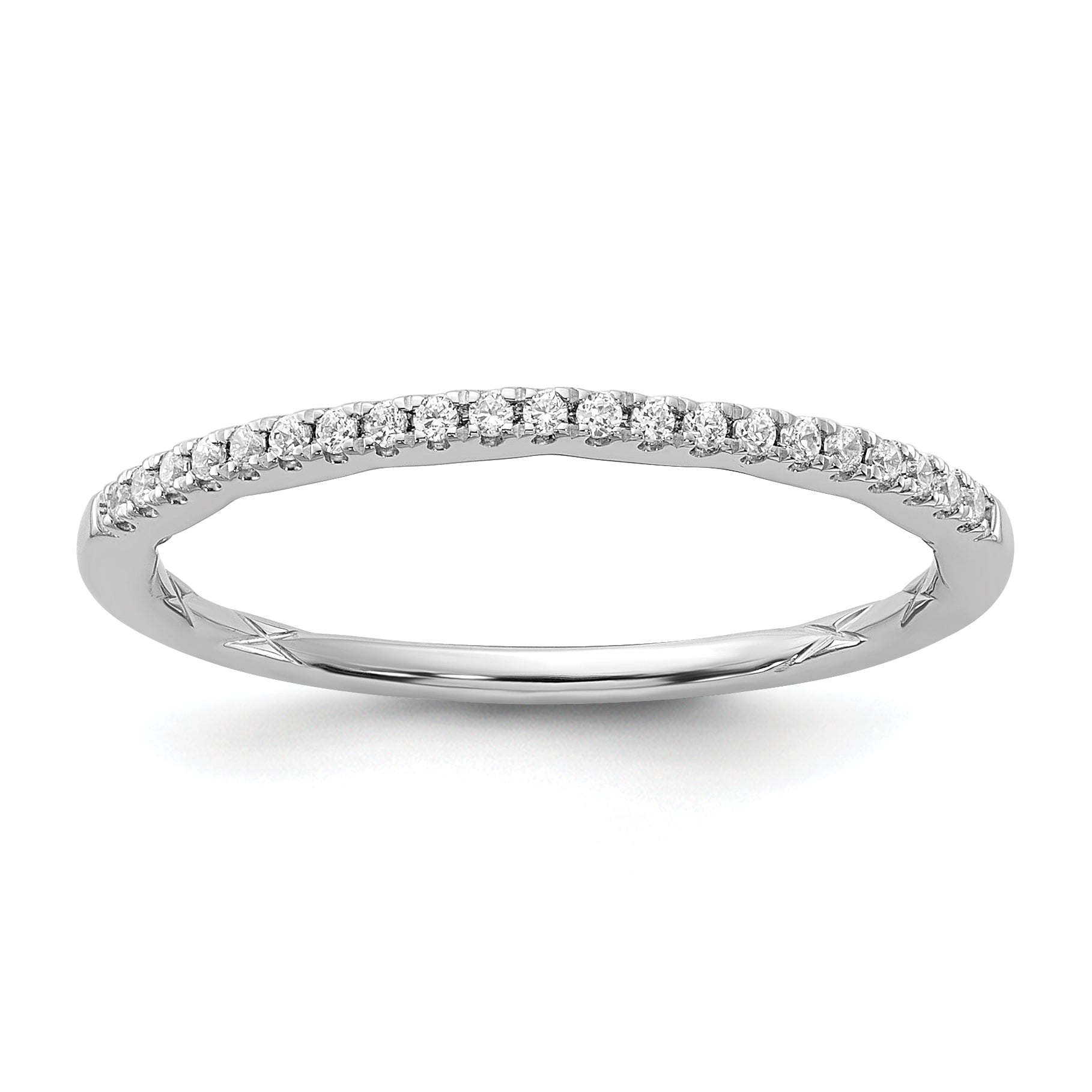 14k White Gold 1/10 carat Lab Grown Diamond VS+ F+ Complete Wedding Band