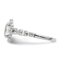 14k White Gold 7/8 carat Lab Grown Diamond VS/SI+ G+ 1 carat Center Oval Semi Mount Engagement Ring