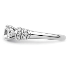 14k White Gold 1/3 carat Lab Grown Diamond VS/SI+ G+ 1 carat Center Round Semi Mount Shared Prong Engagement Ring