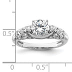 14k White Gold 1/3 carat Lab Grown Diamond VS/SI+ G+ 1 carat Center Round Semi Mount Shared Prong Engagement Ring