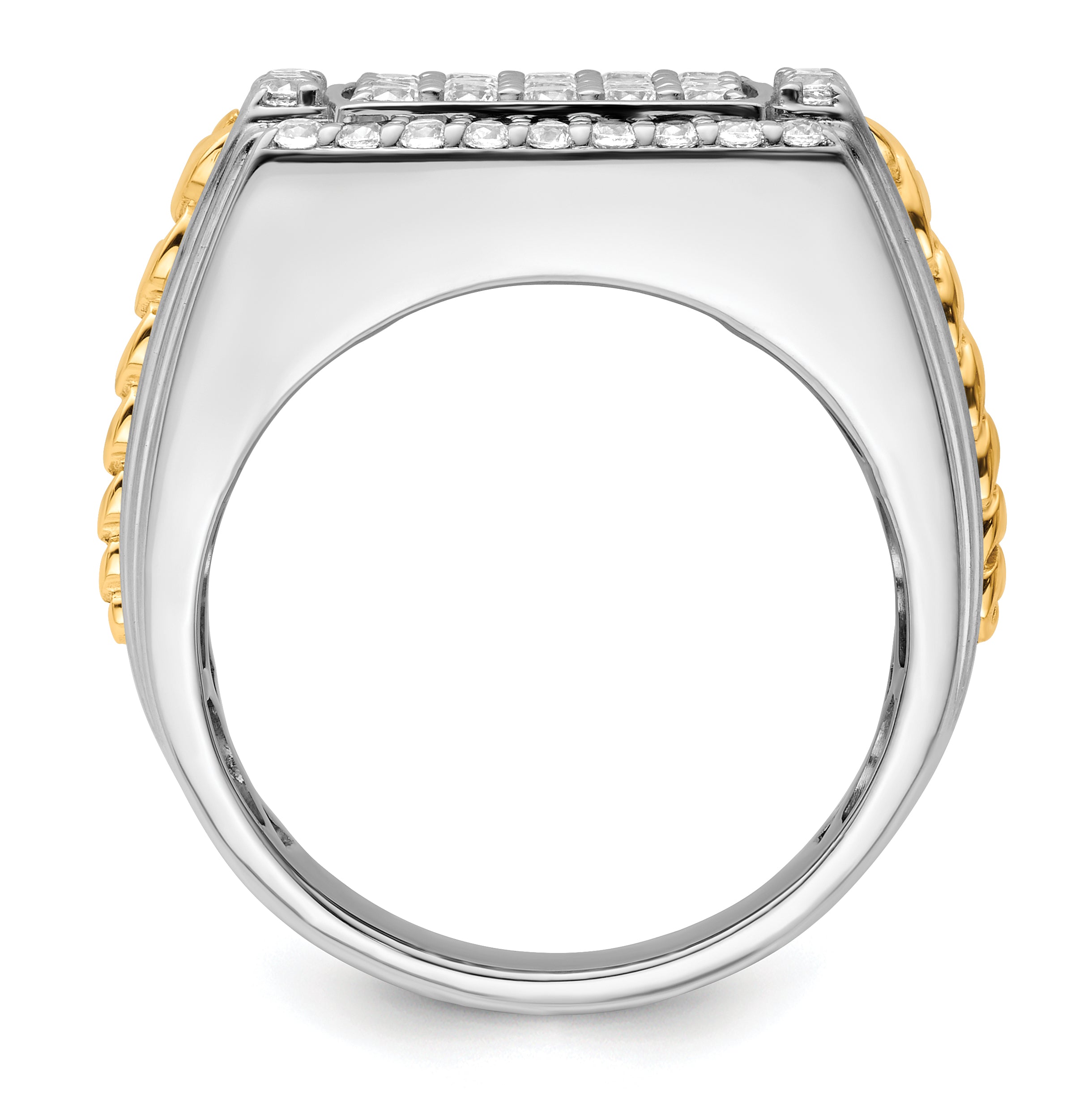 14k Two-Tone 1 1/2 carat Lab Grown Diamond VS/SI+ G+ Men's Ring