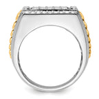 14k Two-Tone 1 1/2 carat Lab Grown Diamond VS/SI+ G+ Men's Ring