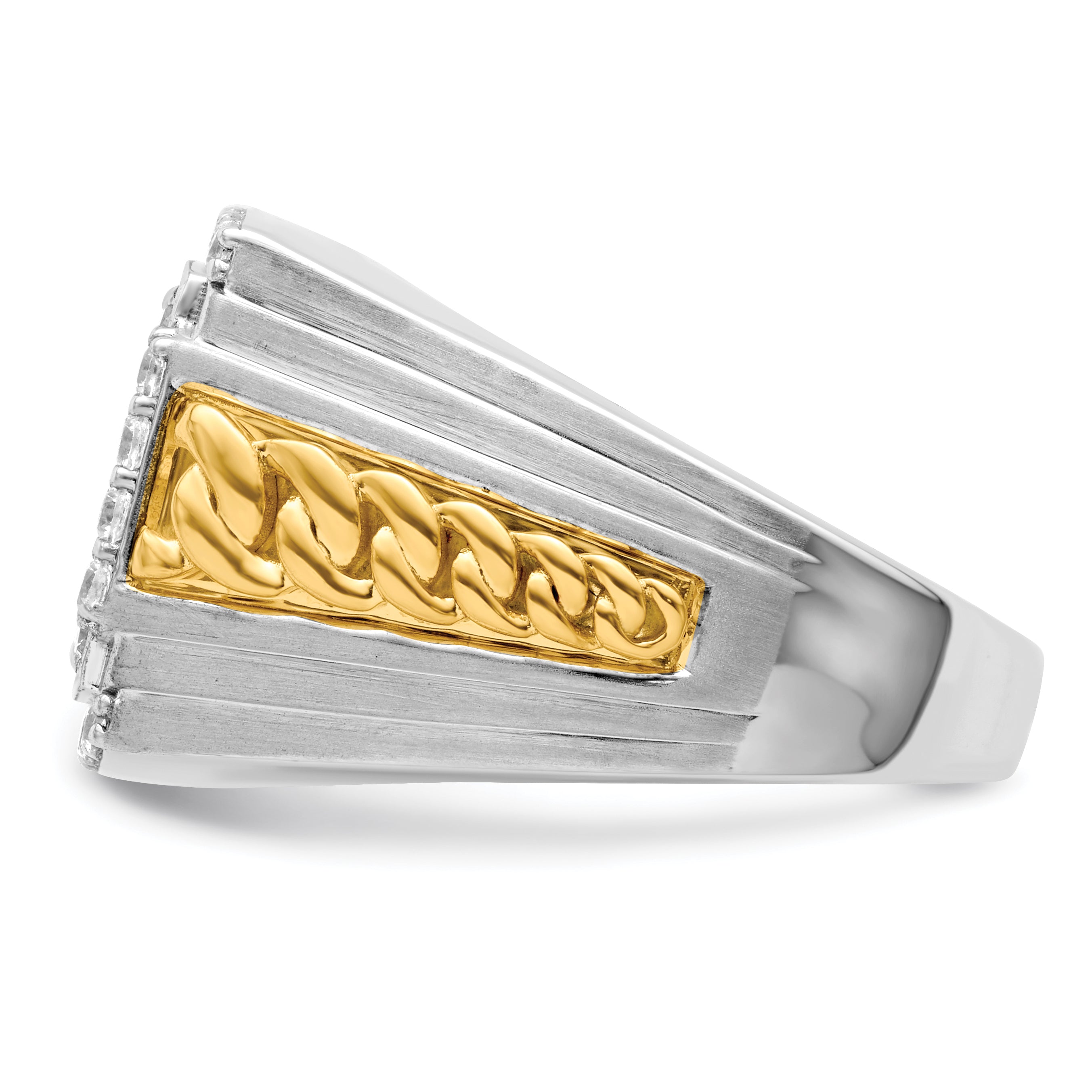 14k Two-Tone 1 1/2 carat Lab Grown Diamond VS/SI+ G+ Men's Ring