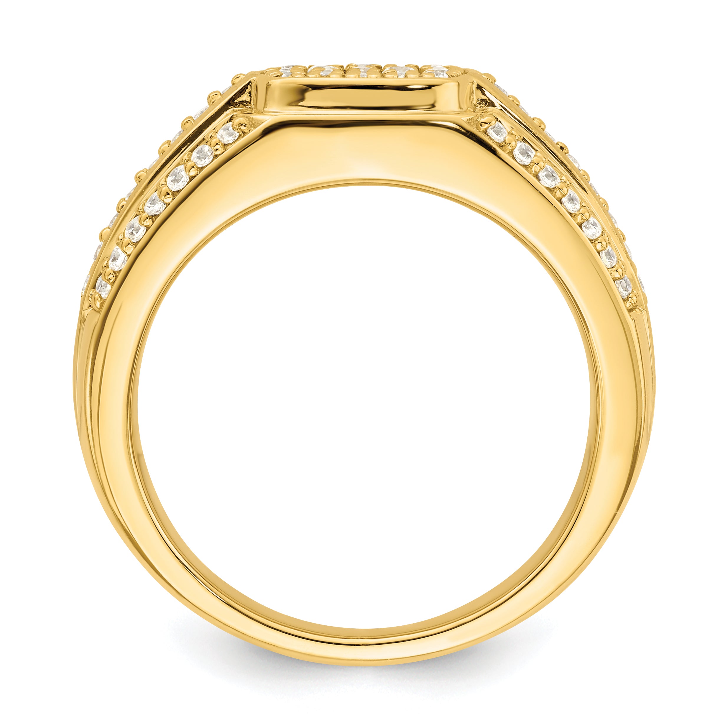 14k 3/4 carat Lab Grown Diamond VS/SI+ G+ Complete Men's Ring