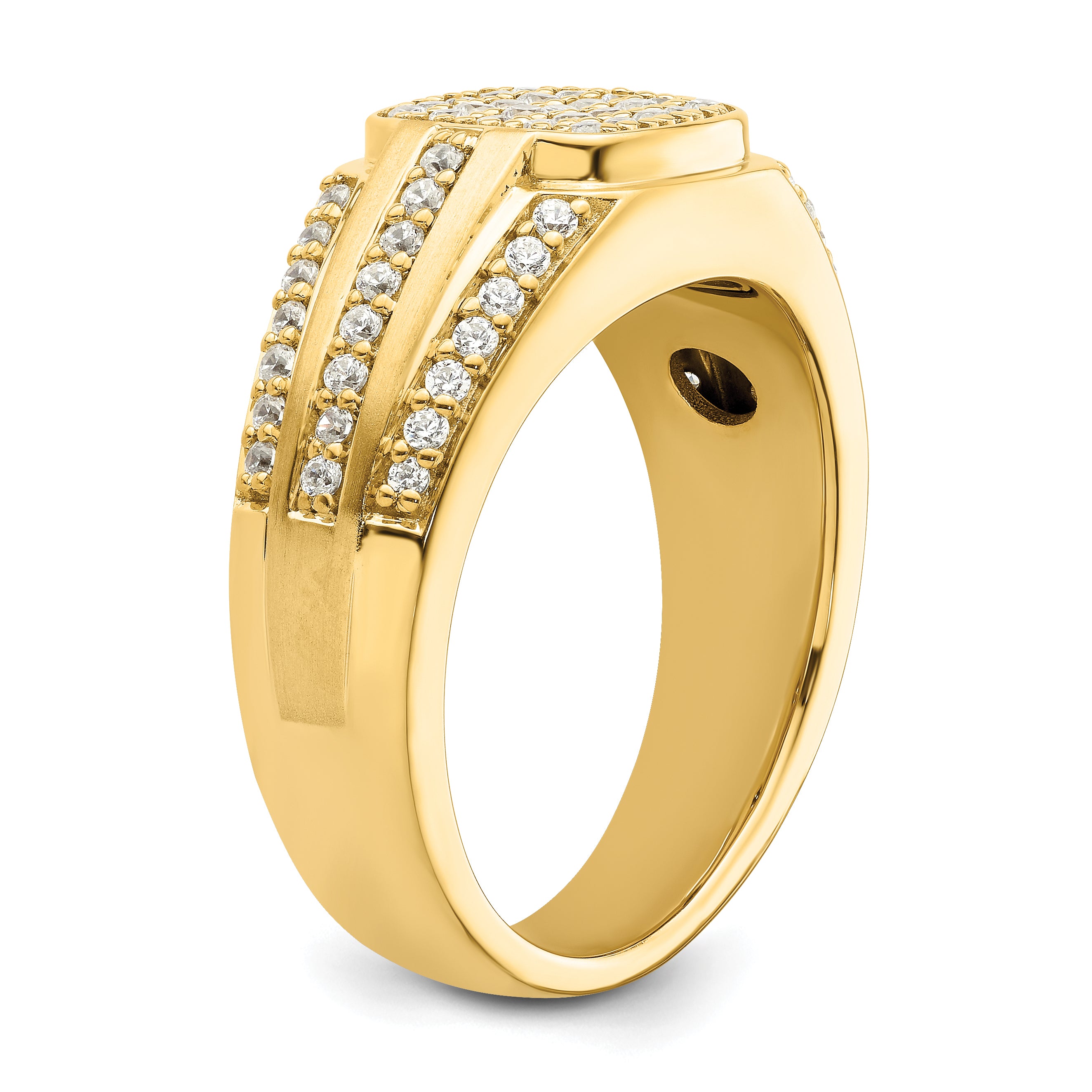 14k 3/4 carat Lab Grown Diamond VS/SI+ G+ Complete Men's Ring