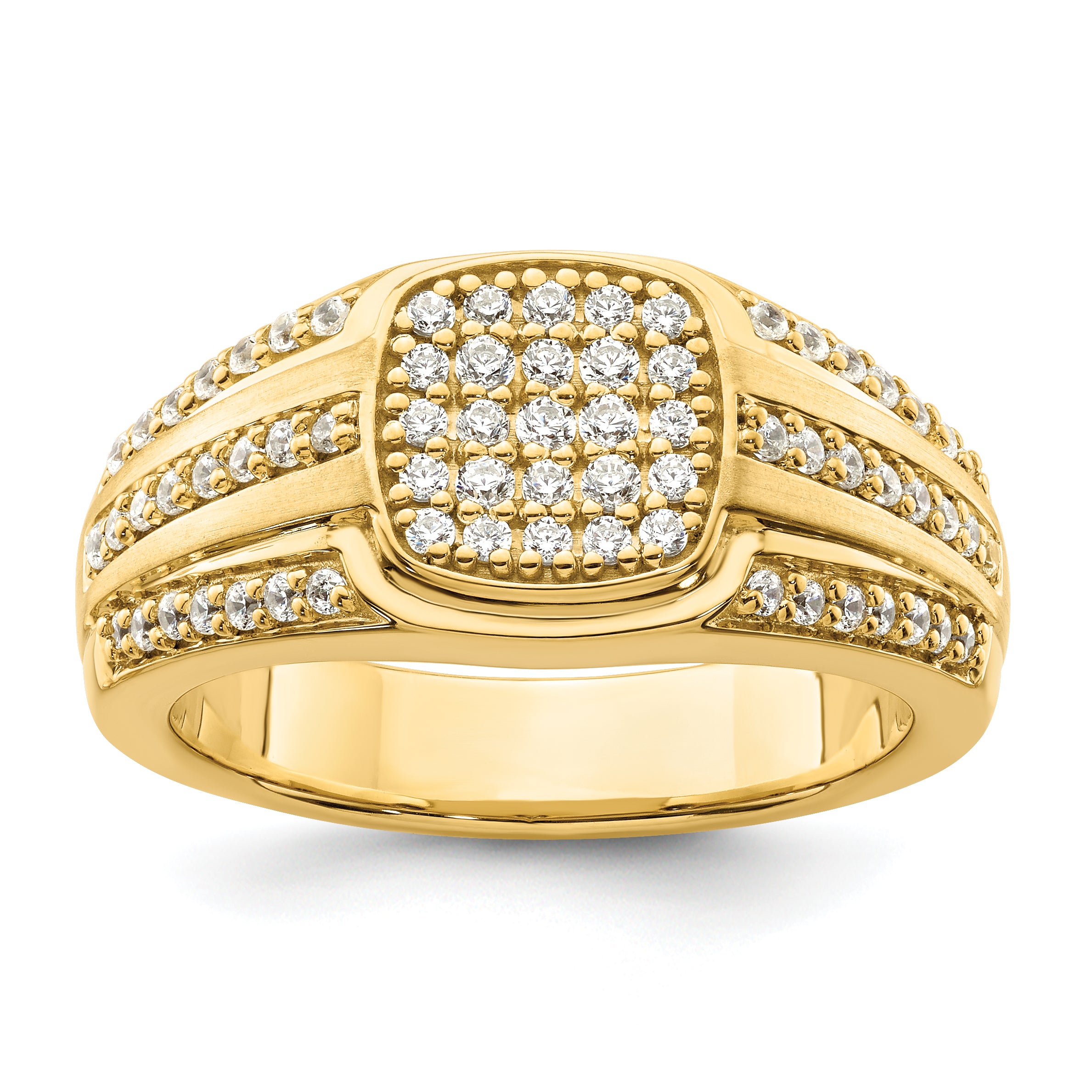 14k 3/4 carat Lab Grown Diamond VS/SI+ G+ Complete Men's Ring Main image