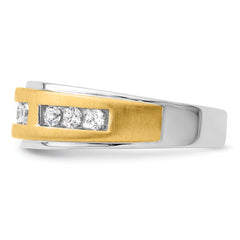 14K Two-Tone Lab Grown VS/SI+ G+ Dia Men's Ring