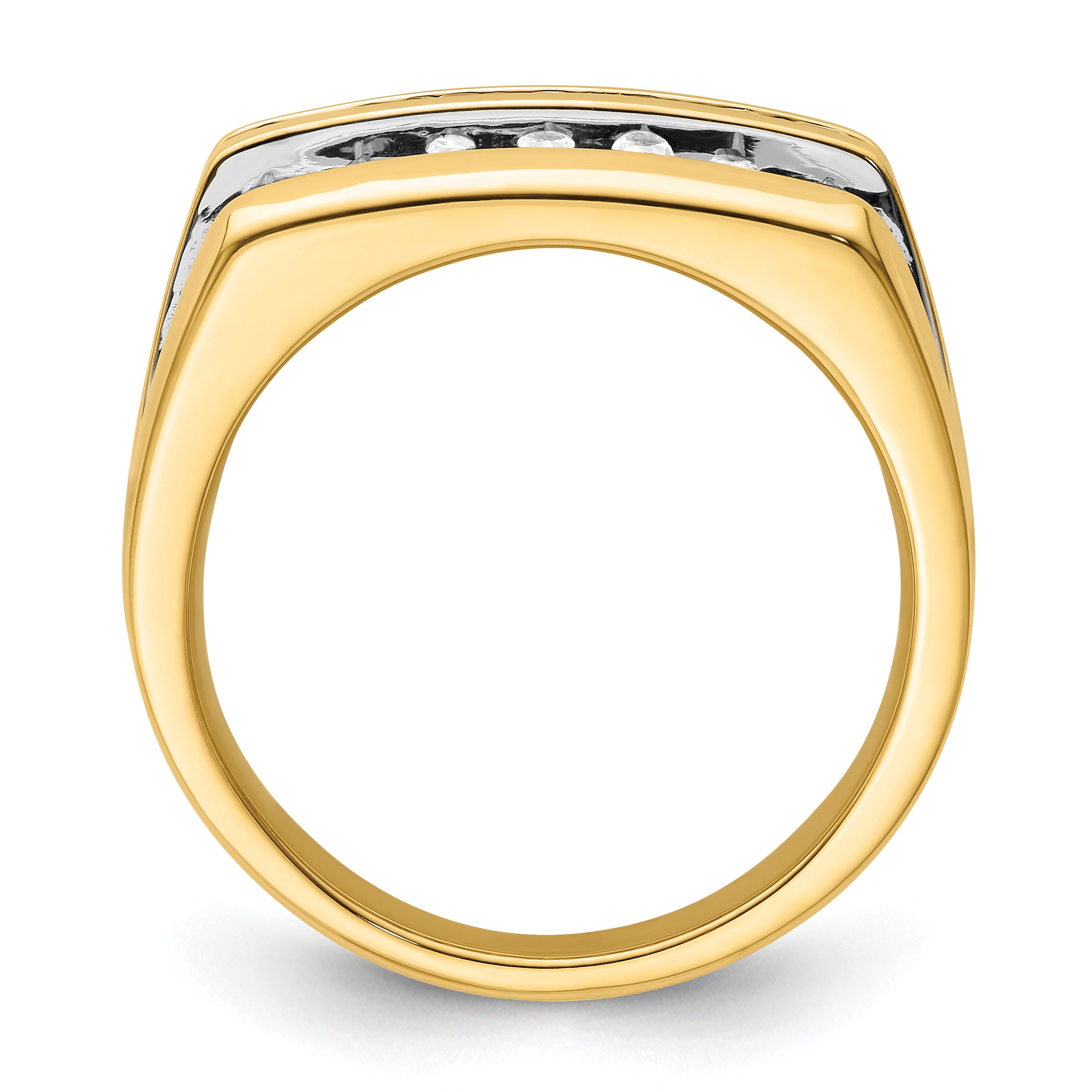 14k Rhodium-plated 1 1/6 carat Lab Grown Diamond VS/SI+ G+ Men's Ring Secondary image