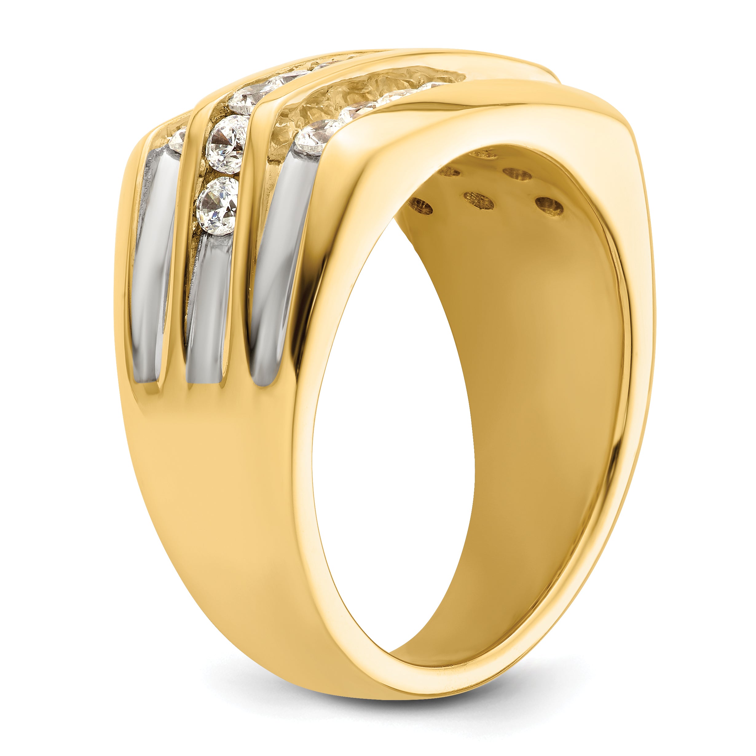 14k Rhodium-plated 1 1/6 carat Lab Grown Diamond VS/SI+ G+ Men's Ring