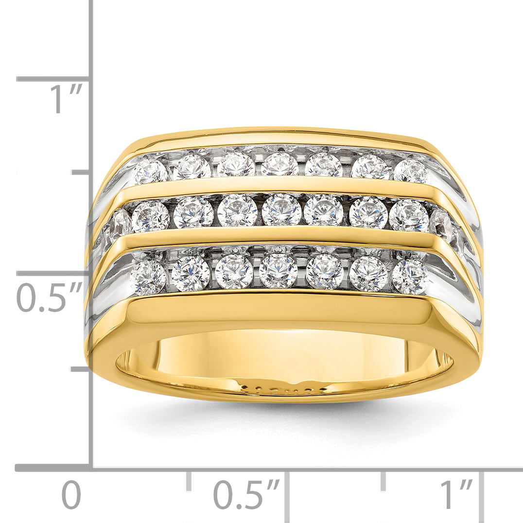 14k Rhodium-plated 1 1/6 carat Lab Grown Diamond VS/SI+ G+ Men's Ring