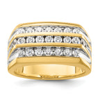 14k Rhodium-plated 1 1/6 carat Lab Grown Diamond VS/SI+ G+ Men's Ring