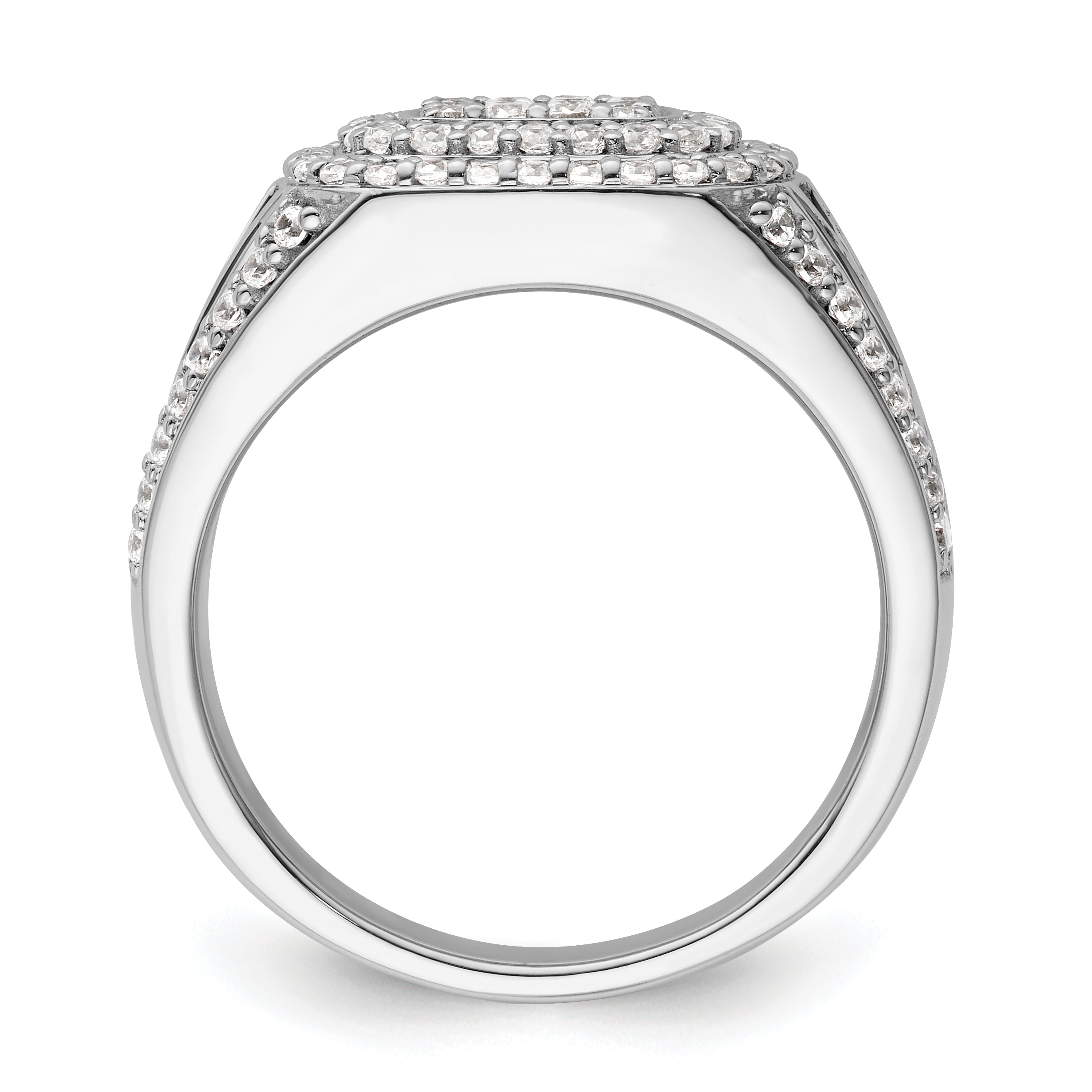 14k White Gold 1 1/8 carat Lab Grown Diamond VS/SI+ G+ Side Design Men's Ring Secondary image