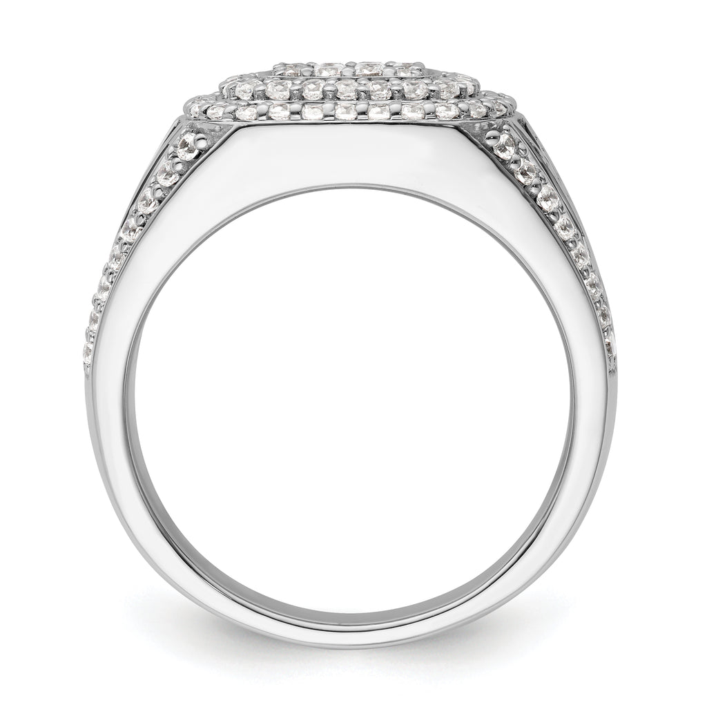 14k White Gold 1 1/8 carat Lab Grown Diamond VS/SI+ G+ Side Design Men's Ring