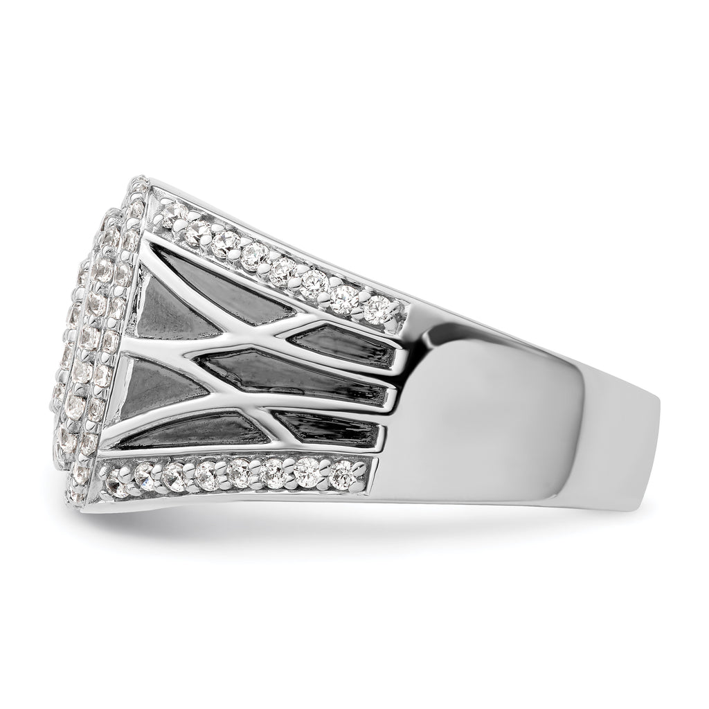 14k White Gold 1 1/8 carat Lab Grown Diamond VS/SI+ G+ Side Design Men's Ring