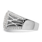 14k White Gold 1 1/8 carat Lab Grown Diamond VS/SI+ G+ Side Design Men's Ring