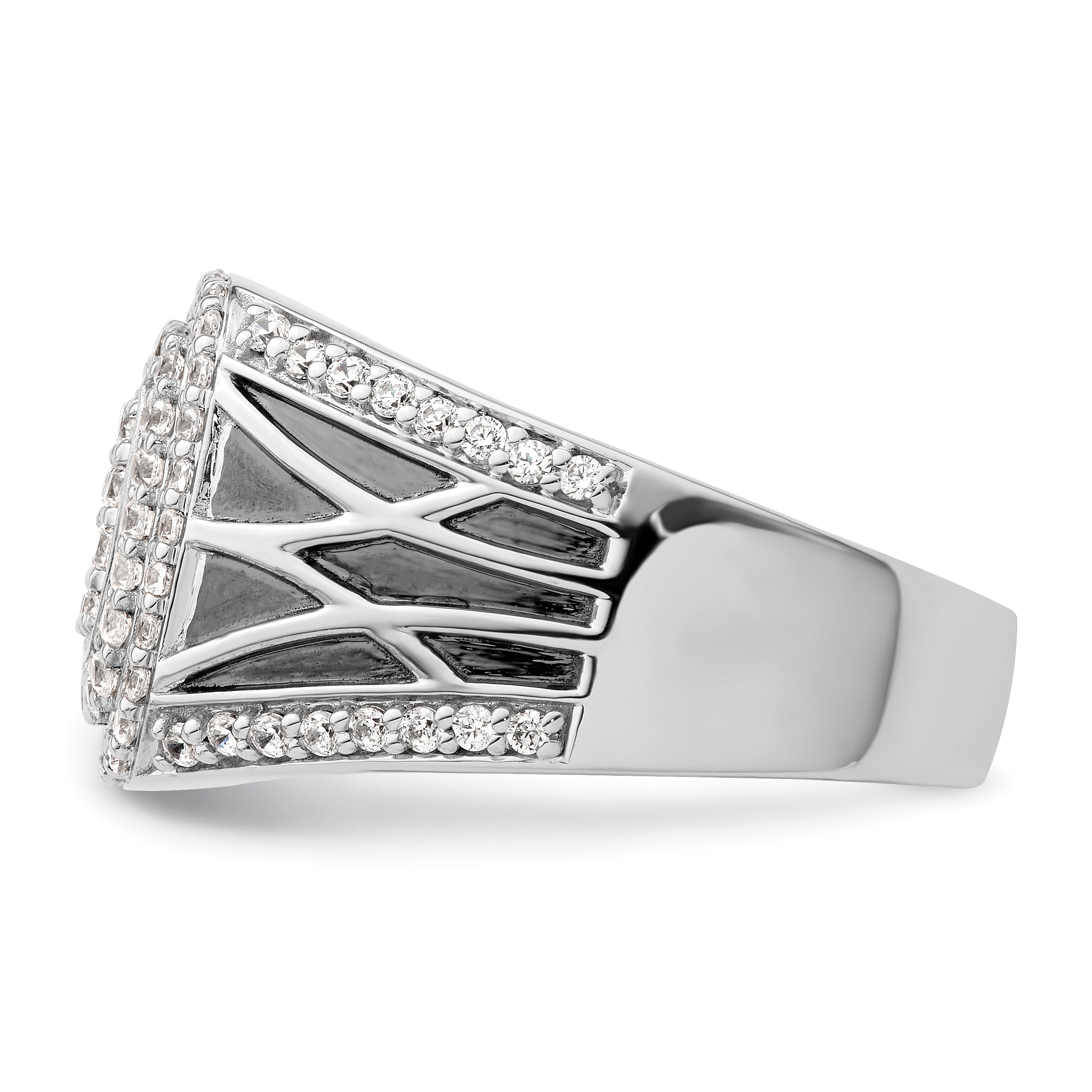 14k White Gold 1 1/8 carat Lab Grown Diamond VS/SI+ G+ Side Design Men's Ring