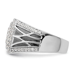 14k White Gold 1 1/8 carat Lab Grown Diamond VS/SI+ G+ Side Design Men's Ring