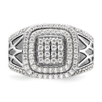 14k White Gold 1 1/8 carat Lab Grown Diamond VS/SI+ G+ Side Design Men's Ring