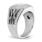 14k White Gold 1 1/8 carat Lab Grown Diamond VS/SI+ G+ Side Design Men's Ring