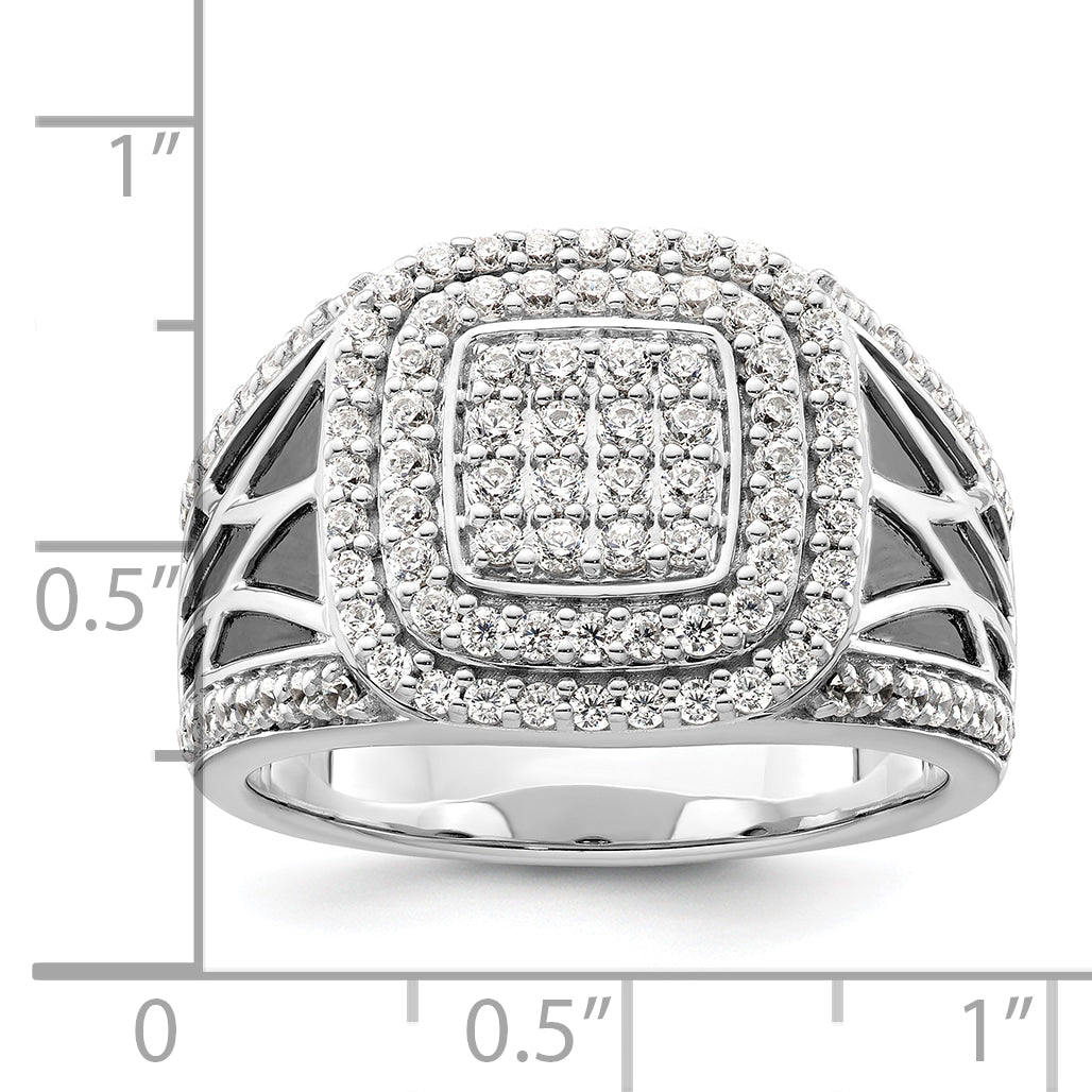 14k White Gold 1 1/8 carat Lab Grown Diamond VS/SI+ G+ Side Design Men's Ring