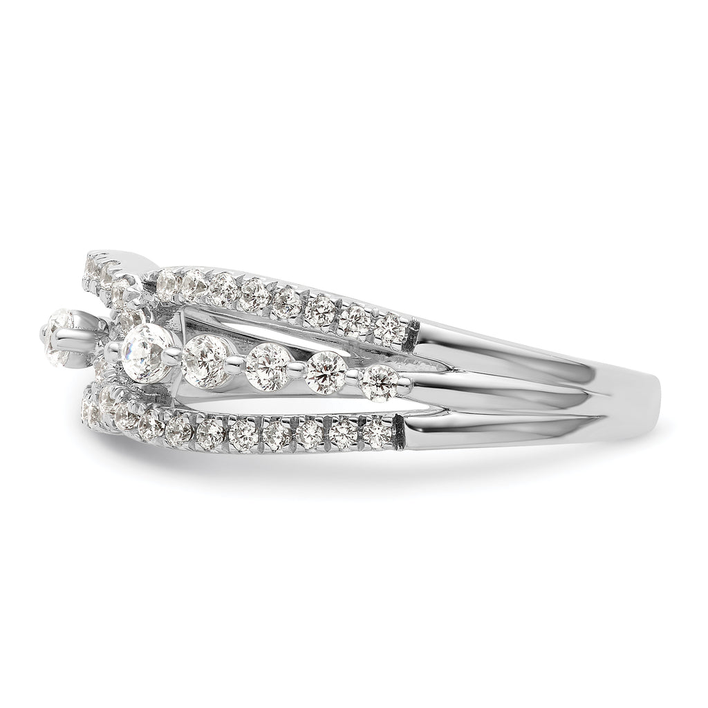 14k White Gold 1/2 carat Lab Grown Diamond VS/SI+ G+ Complete Fashion Ring