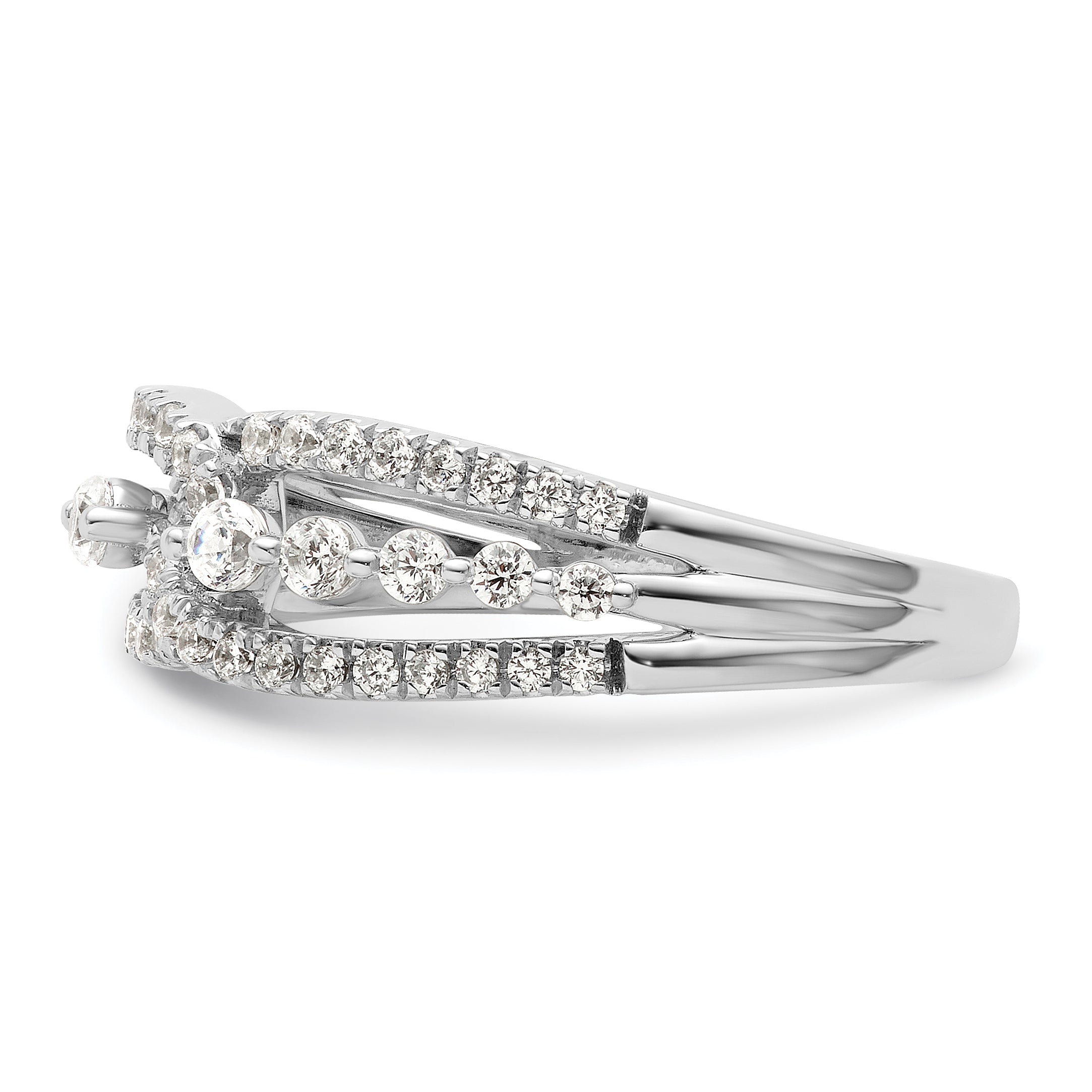 14k White Gold 1/2 carat Lab Grown Diamond VS/SI+ G+ Complete Fashion Ring