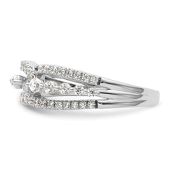 14k White Gold 1/2 carat Lab Grown Diamond VS/SI+ G+ Complete Fashion Ring