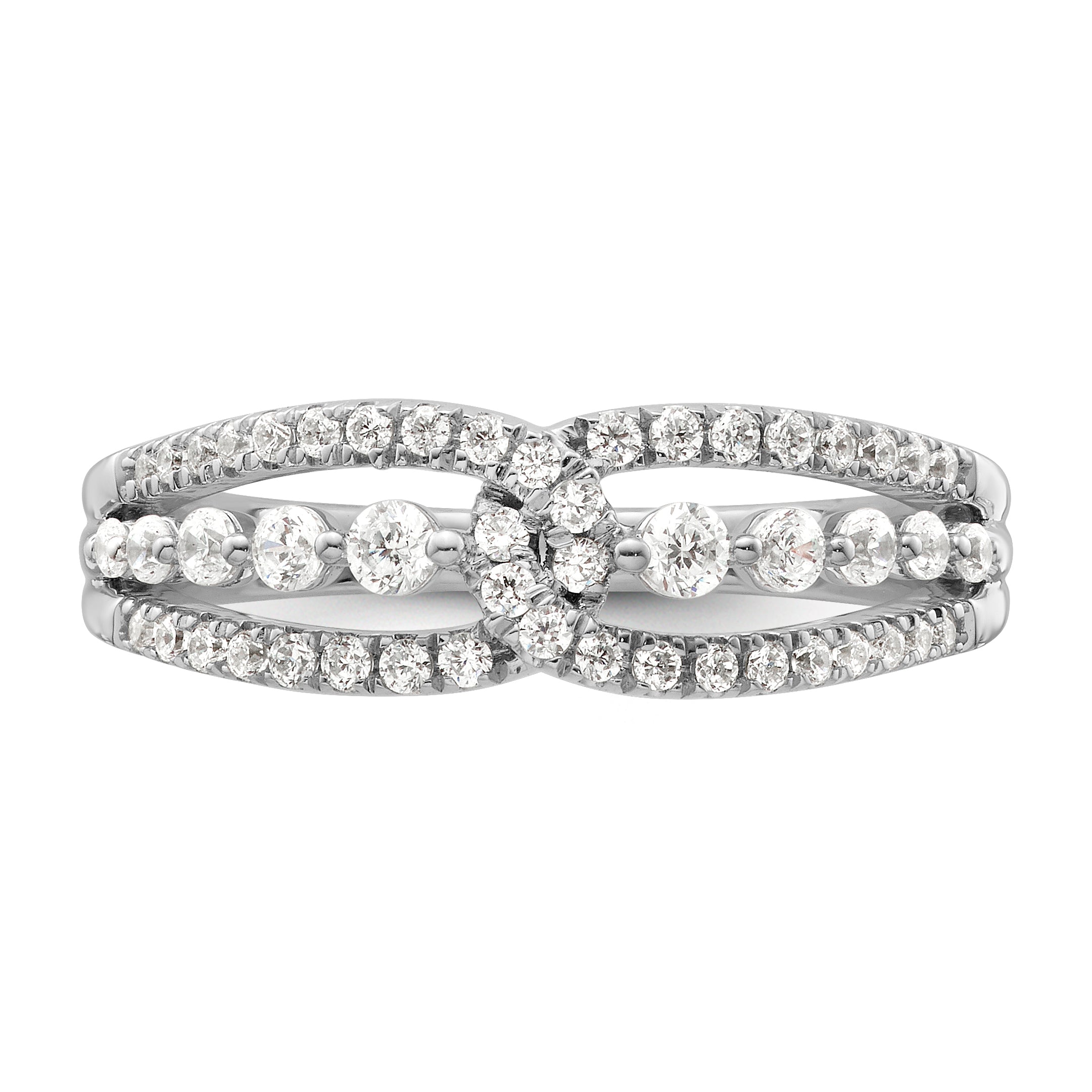 14k White Gold 1/2 carat Lab Grown Diamond VS/SI+ G+ Complete Fashion Ring
